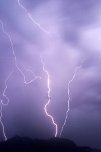 Lightning strikes in the Kramer, near Garmisch-Partenkirchen Lightning strikes in the Kramer, near Garmisch-Partenkirchen